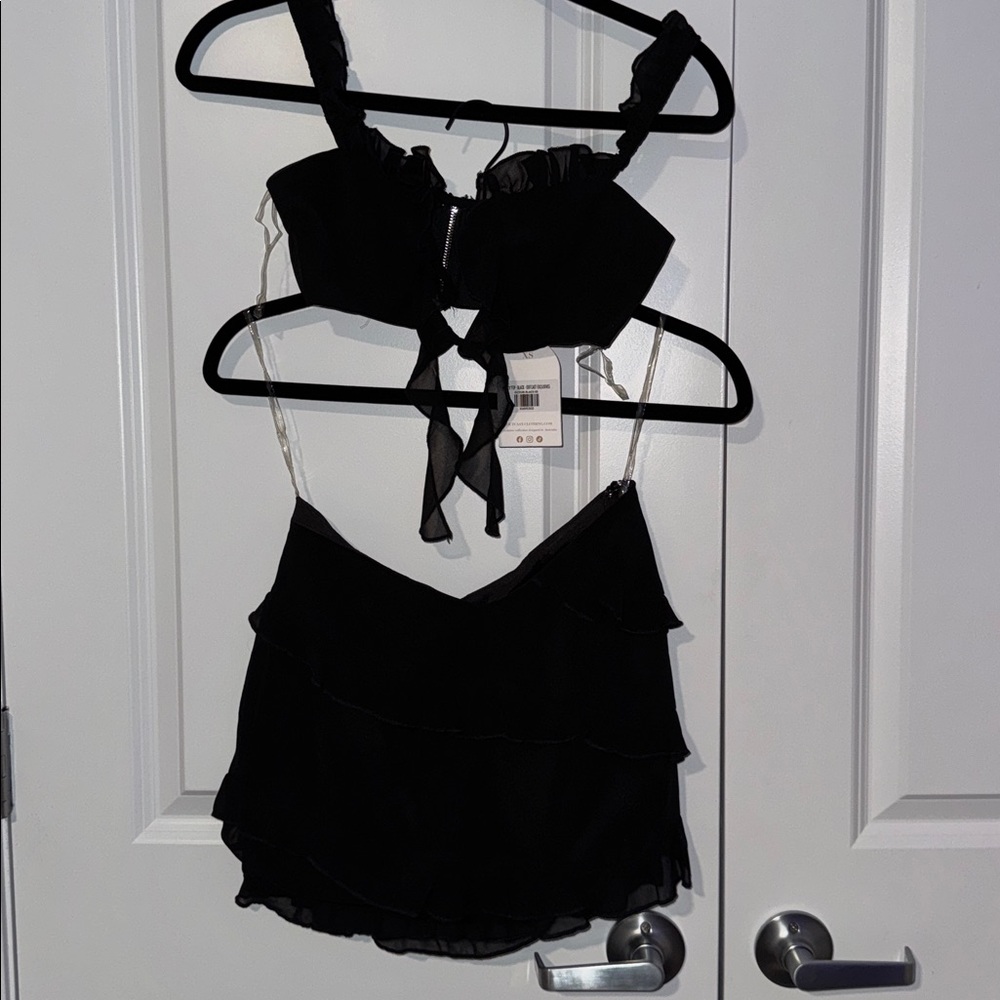Outcast Black Ruffled Two-Piece Set